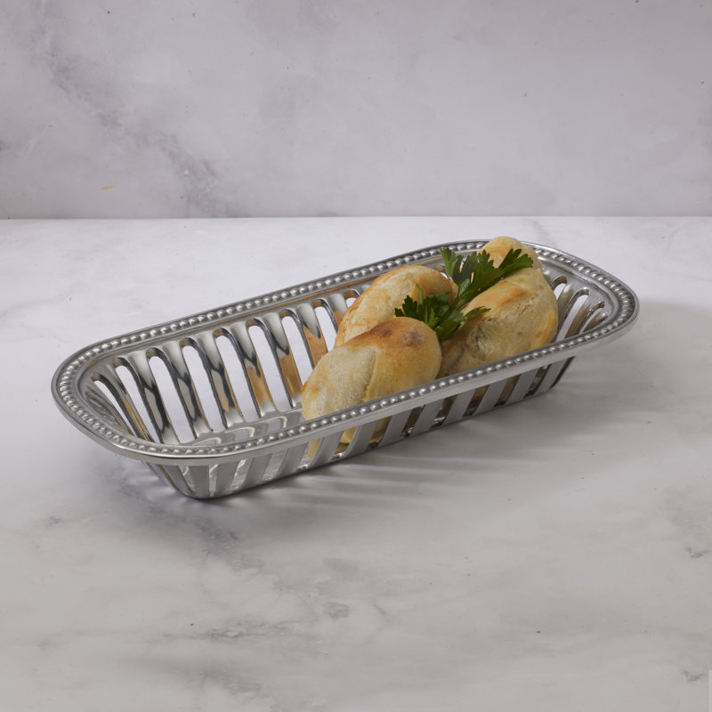 WLAR Wilton Armetale Flutes and Pearls Bread Serving Basket, 15Inchby